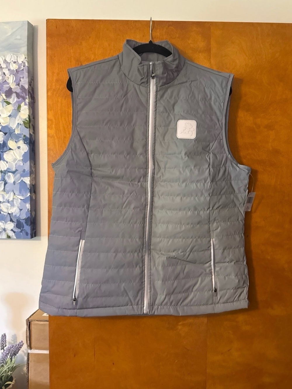 RunDisney Gray Quilted Men's Vest with Stand Collar